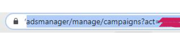identificador de tu cuenta publicitaria de facebook en URL
