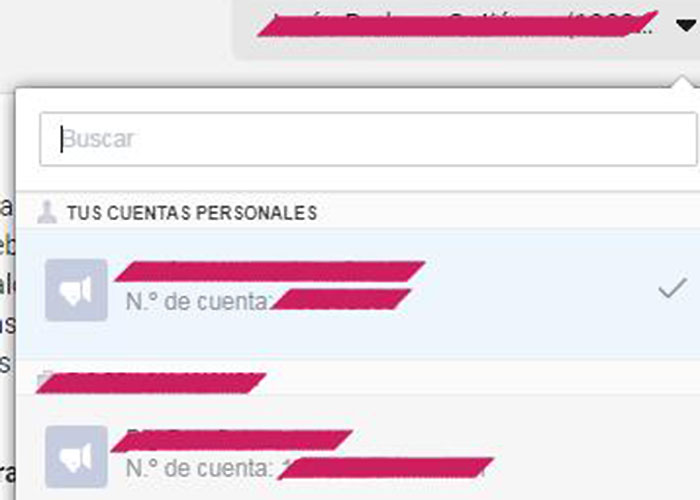 Elige la cuenta publicitaria de la que quieras configurar el pago