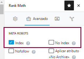Editar el estado de indexación de una URL en Rank Math - parte 3