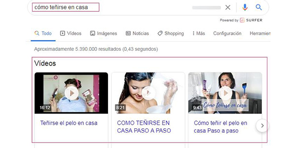 intención de búsqueda de tipo do (hacer)