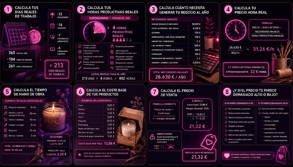 Infografía completa para aprender a calcular el precio de venta de tus productos.