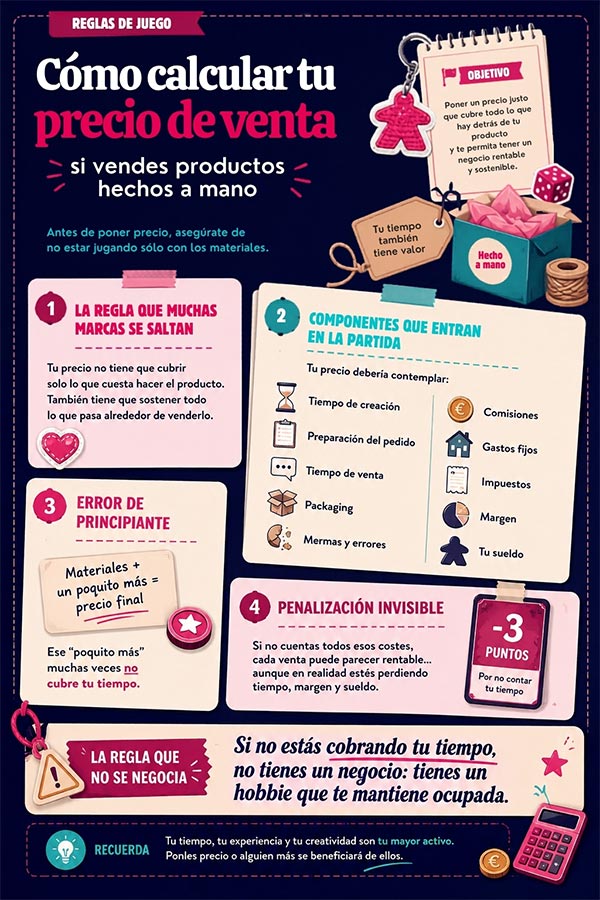 Cómo calcular el precio de venta si haces productos hechos a mano - Infografía - imagen 1