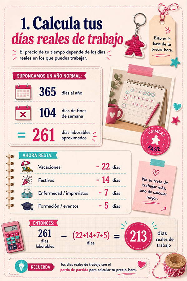 Calcula tus días reales de trabajo - infografía
