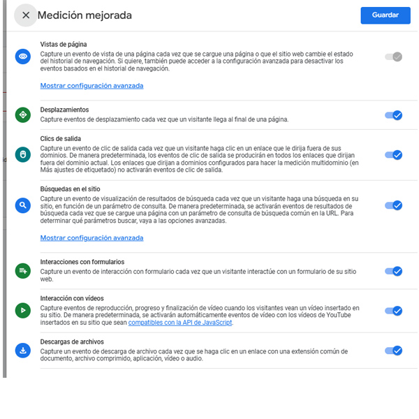 Google Analytics: configuraciones básicas | Sofia Calle - Consultora SEO para tiendas GA4 Recogida de datos medicion mejorada