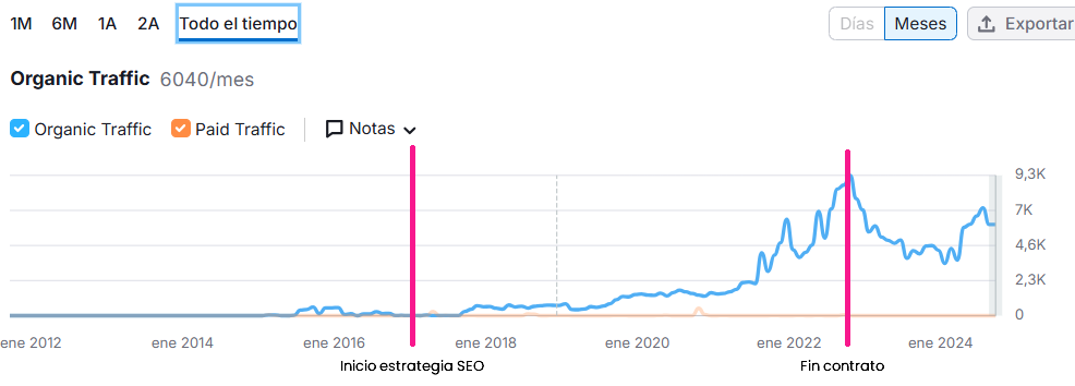 Tráfico conseguido para tienda de moda femenina